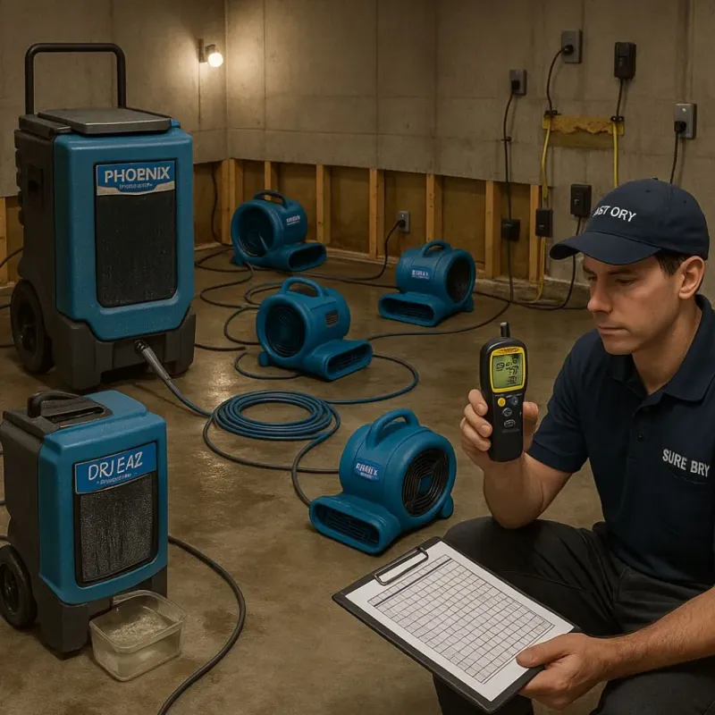 Structural Drying and Dehumidification process in Anza, CA